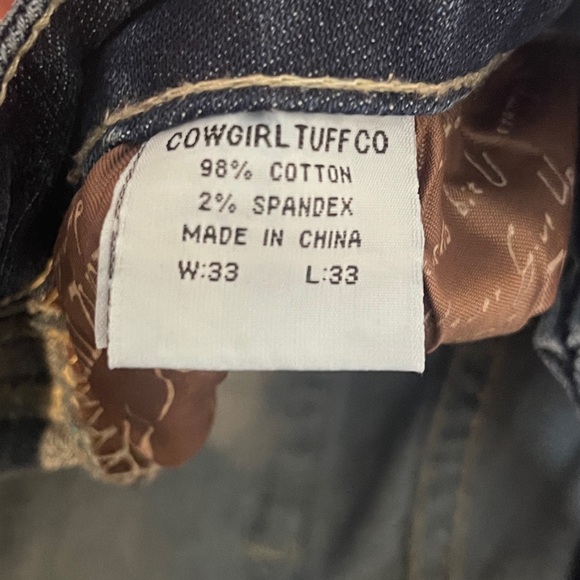 Cowgirl‎ Tuff Spirit Embroidered Embellished Western Rodeo Bootcut Jean Women 33 - Picture 4 of 13
